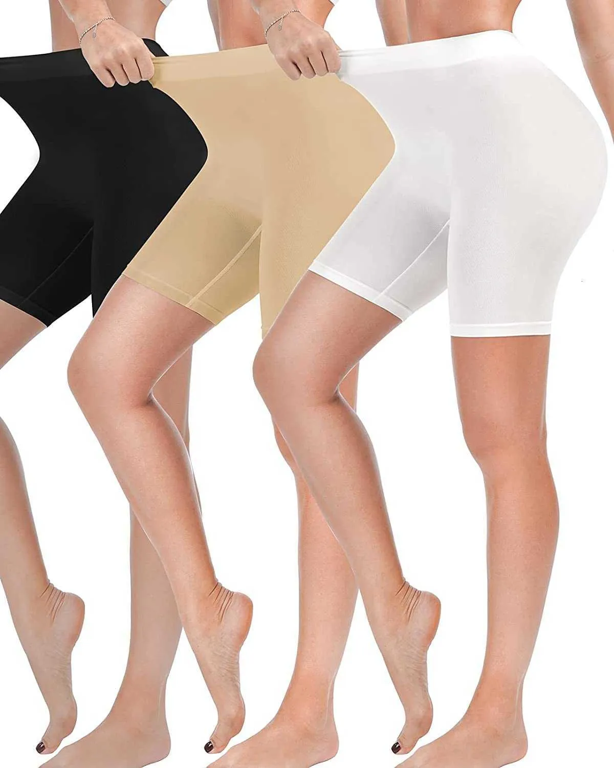 Pack Summer Fashion Reamphy 3 Pantaloncini da donna sotto il vestito Comodi motociclisti da allenamento per yoga