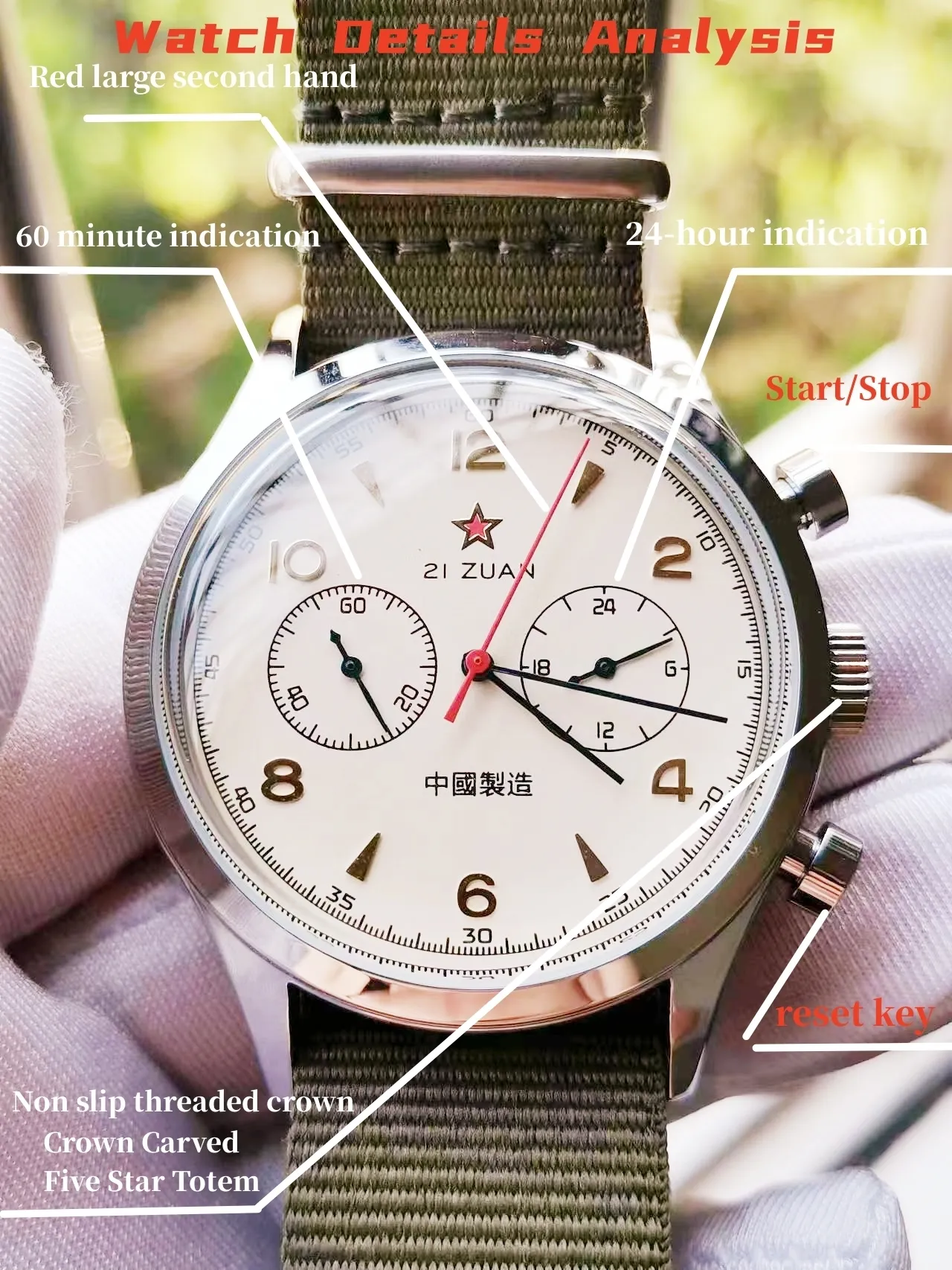 Qualit Montres Bracelets 1963 Montre Pilote Militaire Tough Guy