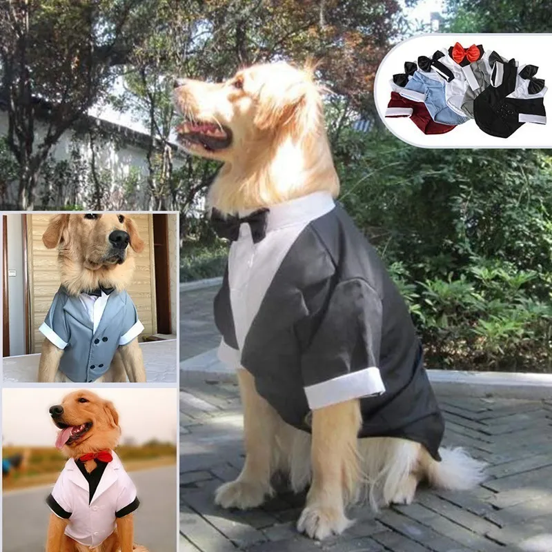 Vestuário para cães ahuapet smoking smoking cã terno para pug roupas roupas grandes jaqueta para cães smoking smoking cães cães big listras roupas roupas de estimação 230518