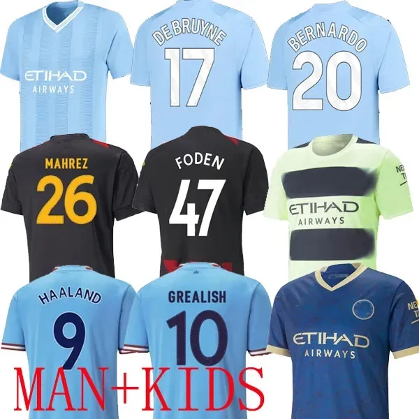 Maillot de Manchester City No.9 HAALAND Domicile 23/24 3 Pièces Homme Enfant  