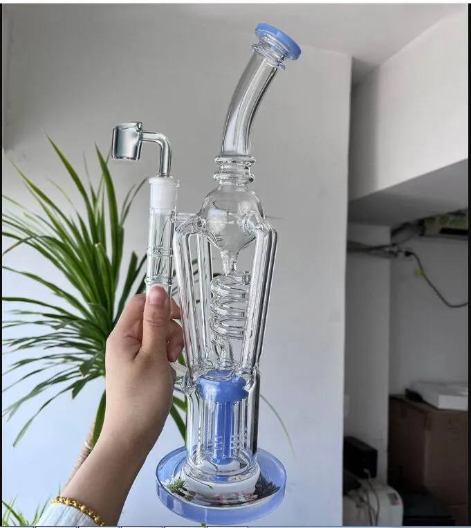 Gravity Glass Bongus Bongus Bonga de bobina congelável Vis os cachimbos de água Percolator fumando bongos de água de vidro grossos