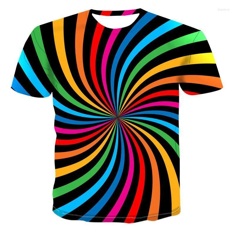 Mäns T -skjortor Novedad de Verano Camiseta 3D Para Hombre Divertida Blanca a la Moda Colorida