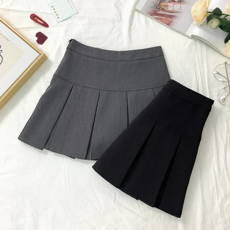 スカート Zoey pleats mini skirt gray / S Zoey pleated mini skirt gray