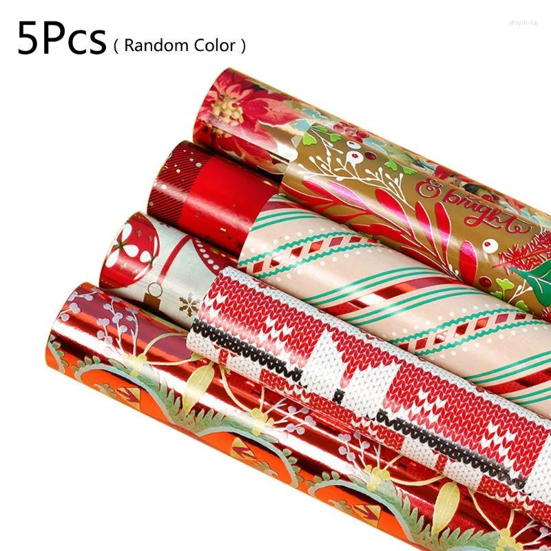 5pcs/set Christmas Gift Wrapping Paper, Easy To Cut Thick Wrapping Paper  Diy Wrapping Paper