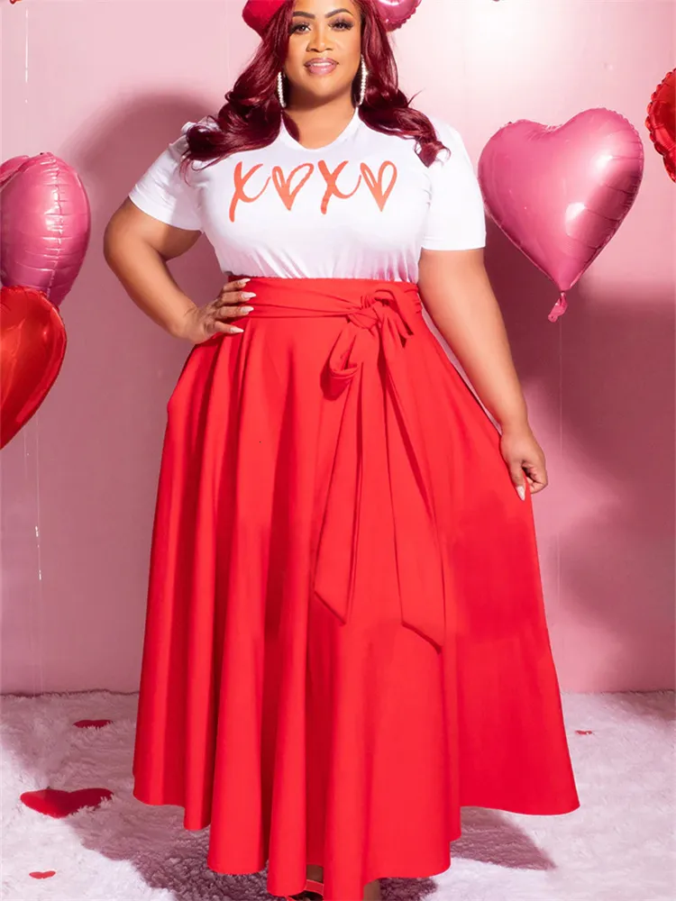Plus size Dresses Wmstar Size for Women Letter Print Patchwork with Bandage Maxi Dress In Summer Clothes Wholesale Drop 230518