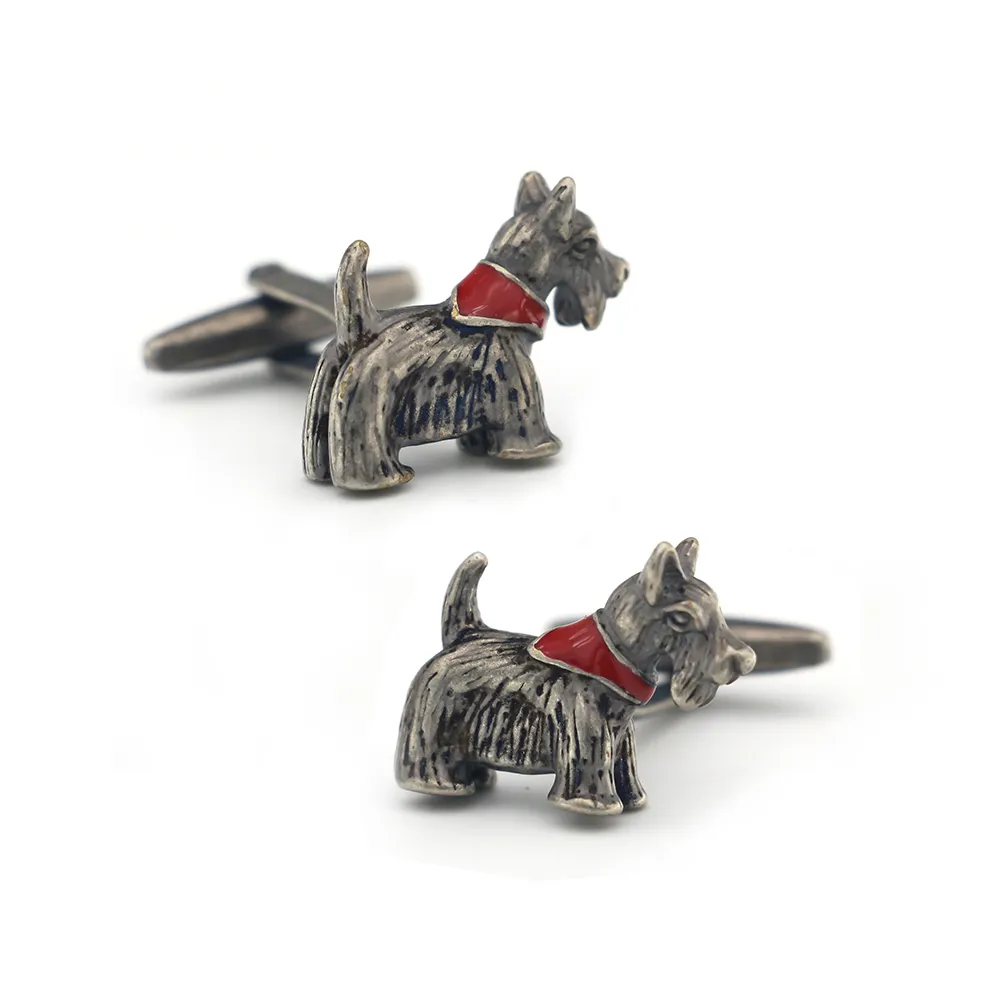 Nouvelle Arrivée Pet Chien Boutons De Manchette En Métal Couleur Vintage Animal Design Qualité En Laiton Matériel Hommes Boutons De Manchette Livraison Gratuite