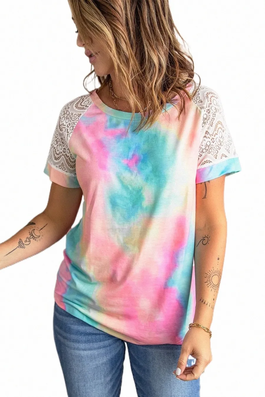 Bright Tie-Dye Haakhaak Raglan Tee 2023 Hot New V0LH#