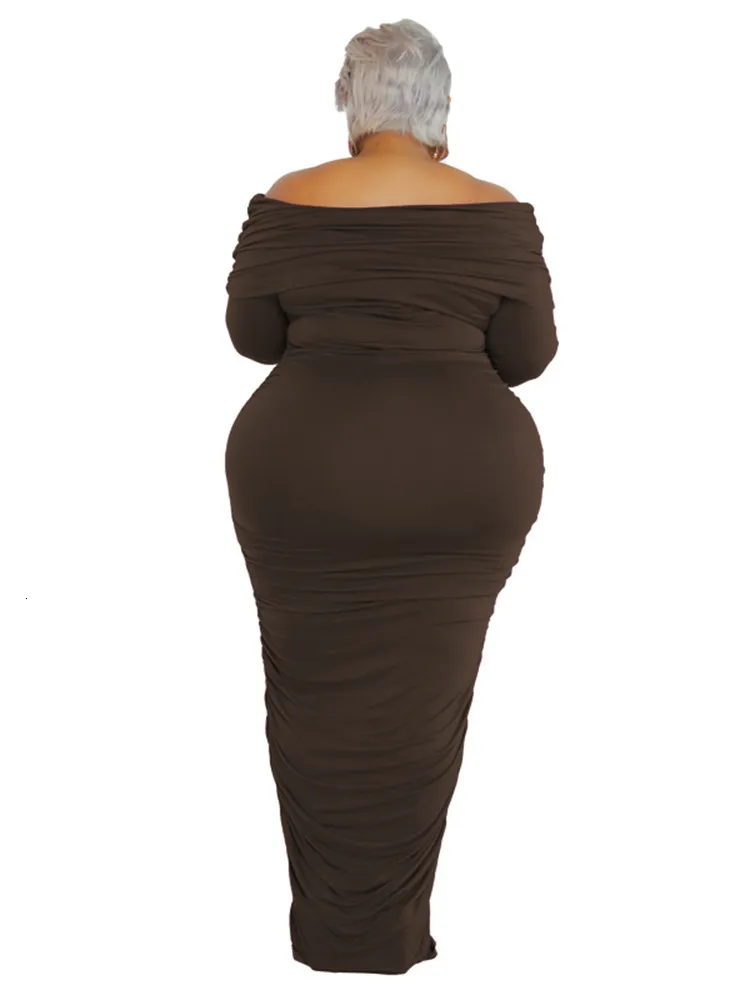 Wmstar Plus Size Off Shoulder Maxi Dress With Long Sleeves And Draped  Bodycon Design Stretchy And Elegant Wholesale Drop From Cong02, $20.66 |  DHgate.Com
