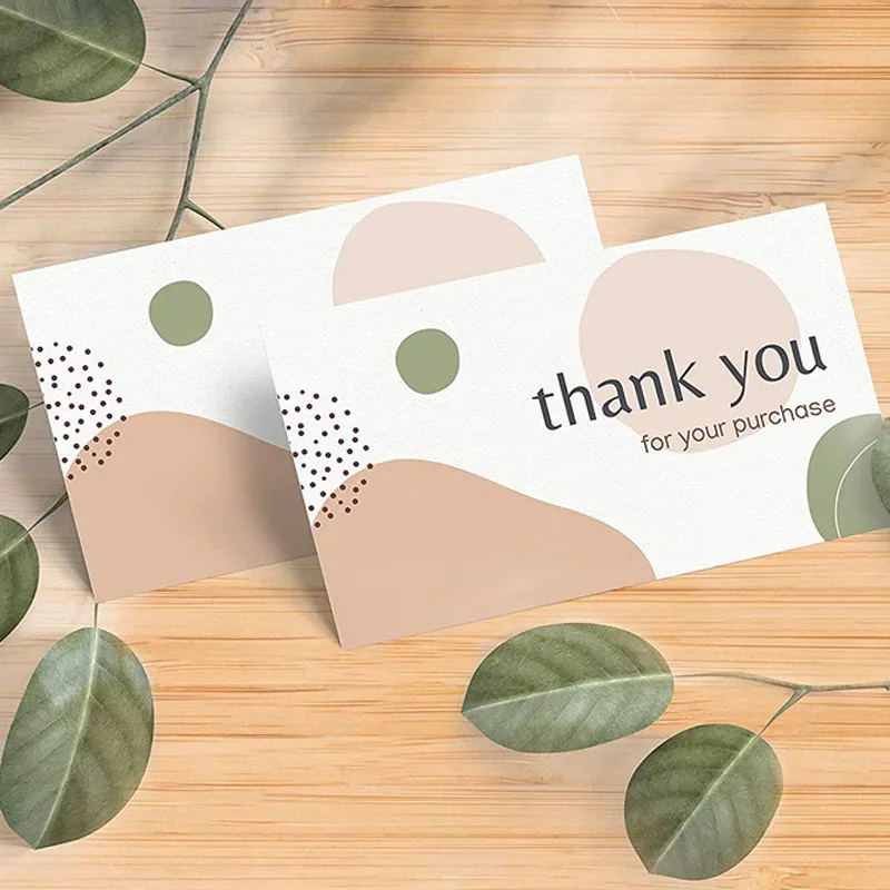 9*5.4cm Thank You Paper Greeting Cards For Business Package Stationery Envelope Decor Baking Shop Supplies