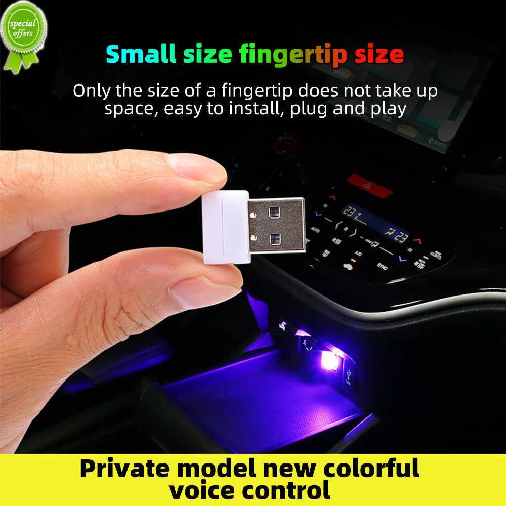 Nuovo auto Light Mini USB LED USB Atmosfera Atmosfera Luce Light Emergenza PC Accessori per auto decorative colorate automaticamente