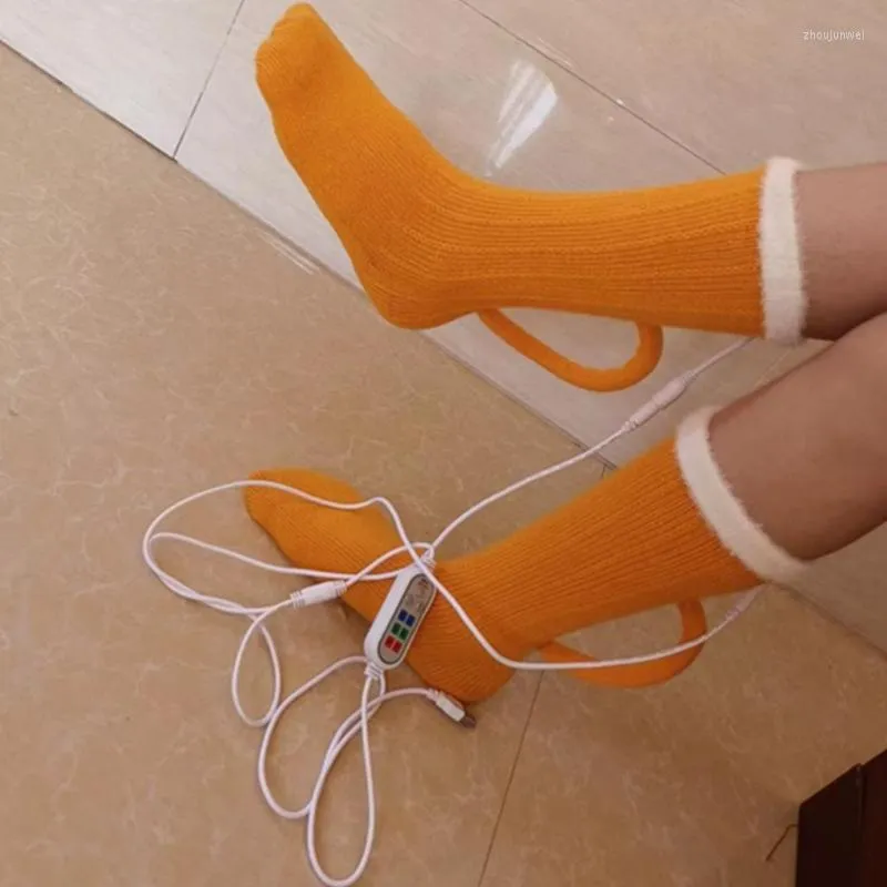 Frauen Socken Winter Elektrische Heizung USB Einstellbare Temperatur Warm Beheizten Fuß Wärmer Unisex Bier Becher Thermal