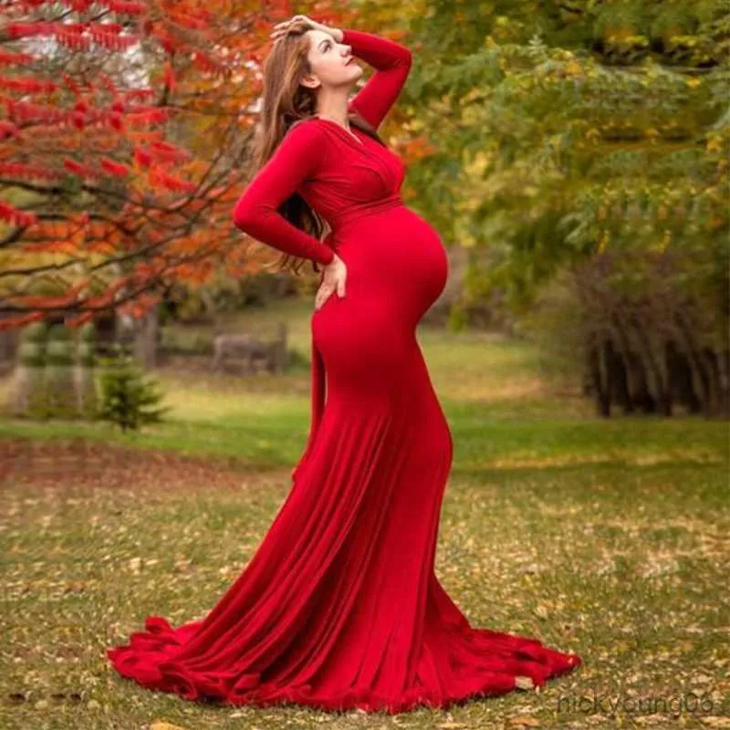 2023 Dresses for Photography Maternity Photo Shoot Outfit Gown Pregnancy Women Long Dress R230519