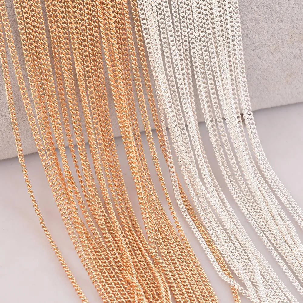 Necklaces 30pcs fashion jewelry necklace chains delicate 2mm quality strong link chain for pendant with clasp wholesale silver gold