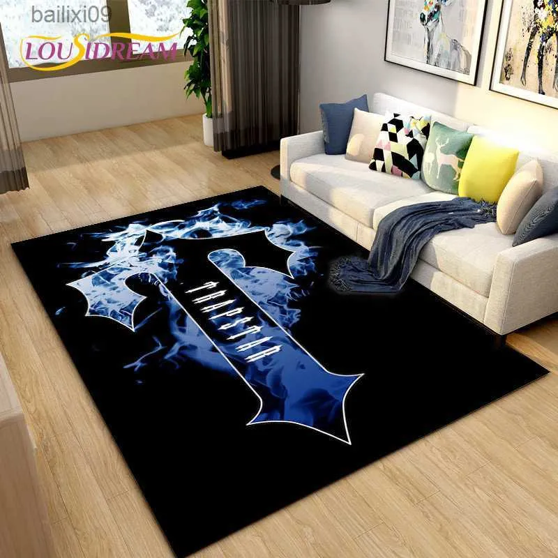 Popular Fashion Trapstar London Area Rug Carpet Rug for Living Room Bedroom Sofa Doormat Decoration Kid Play Non-slip Floor Mat T230518