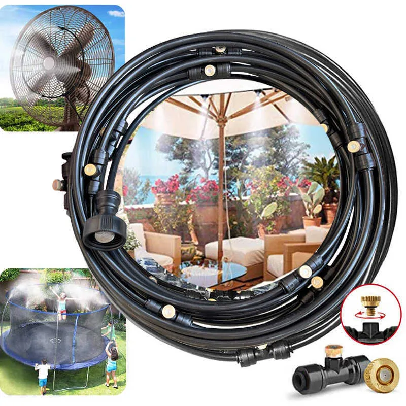 Other Garden Supplies DIY Outdoor Nebulizer Garden Sprayer Misting Cooling System 33FT Misting Line12 Brass Mist Nozzles For Patio Terrace Greenhouse G230519