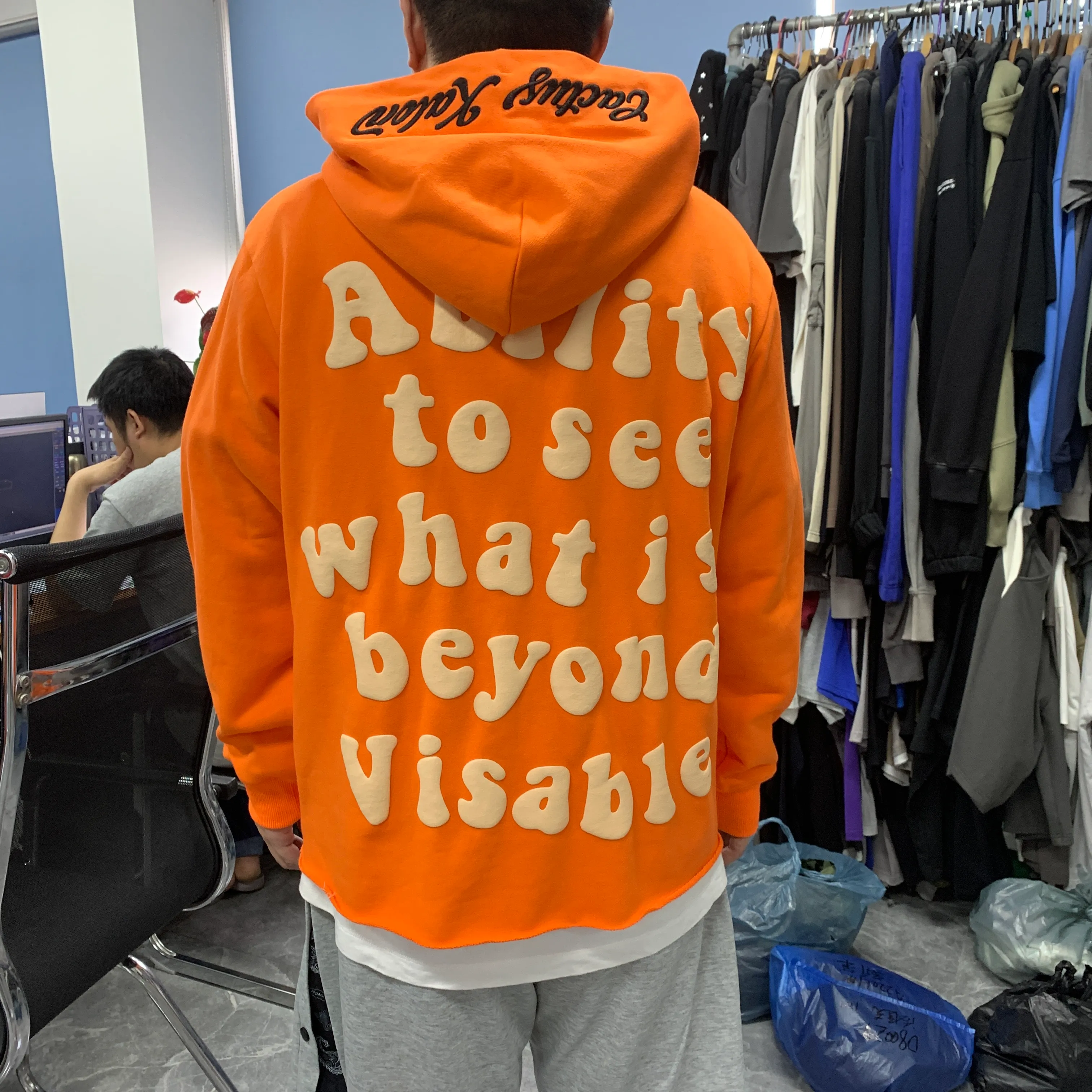 Oversized Cropped Hoodie - Wholesale Blank Cut Edge Pullover