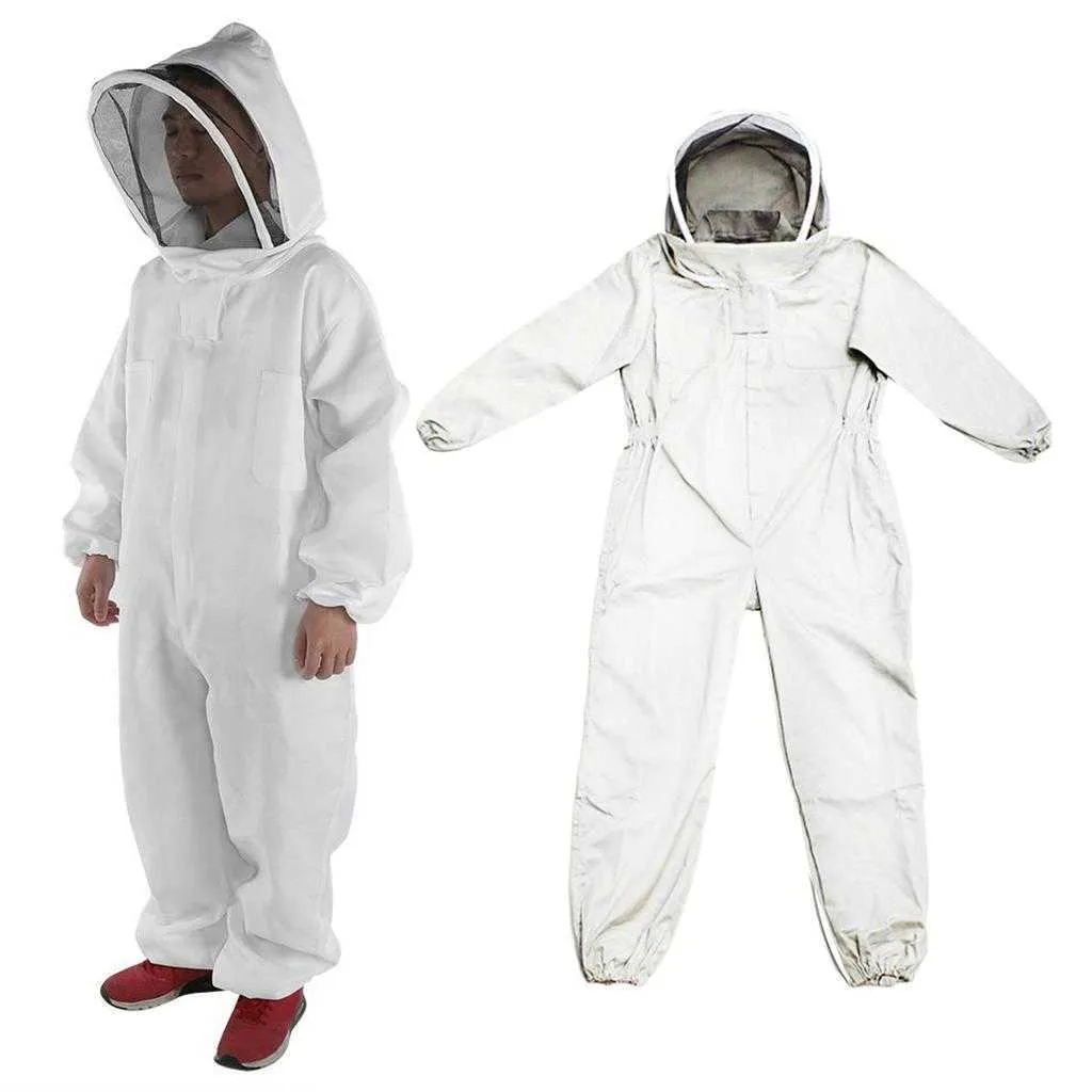 thumbnail interactive-video image 1 of Professional Bee Suit With Gloves - Full Body Beekeeping Suit With Veil Hood For Men & Women 1 of 1