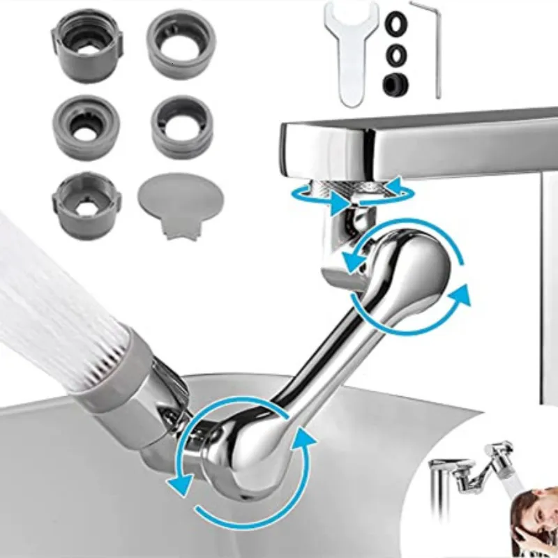 Rallonge de robinet universelle pivotante, 1080° Grand angle  anti-éclaboussures Filtre de robinet Aérateur pivotant