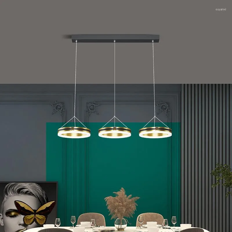 Lampade a sospensione Lampadari per sala da pranzo Cucina moderna leggera Lampada da tavolo creativa con decorazione a barra a led Apparecchio nordico