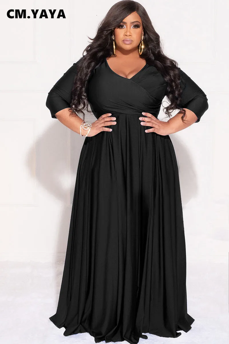 Plus Size Women Velvet Empire Waist Floor-Length Dress with V-Neck and  Flare Three-Quarter Sleeves from Dhgate Plus size Dresses - price 54.51