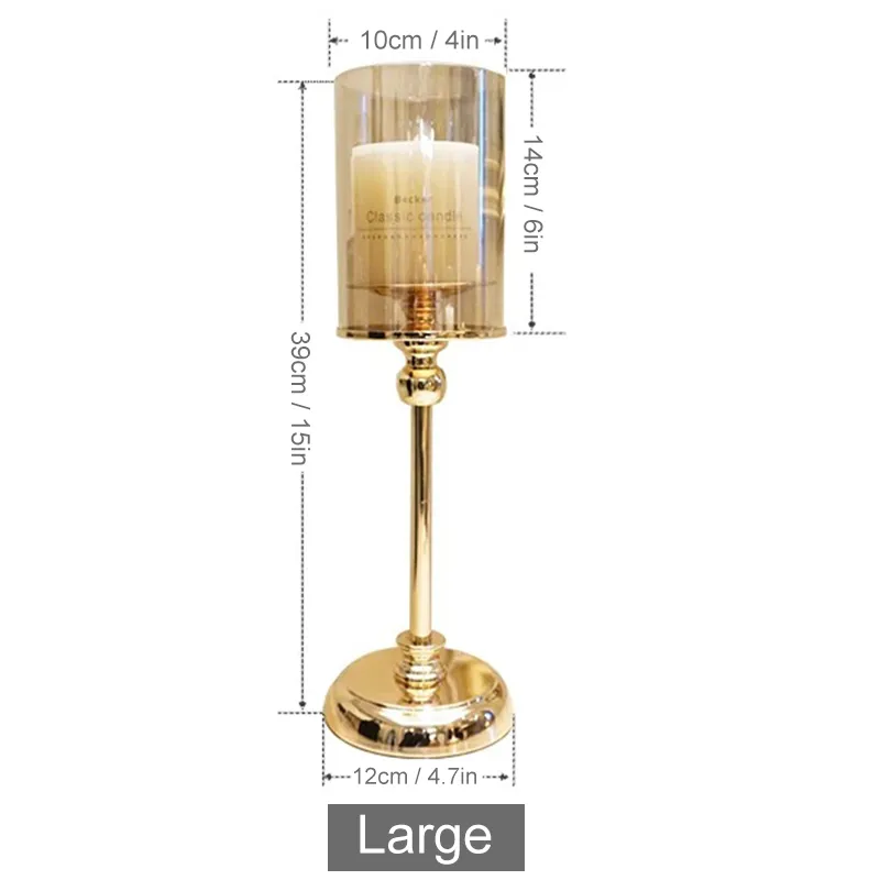 Luxury European Golden Metal Gold Candle Holders Wilko Perfect Table