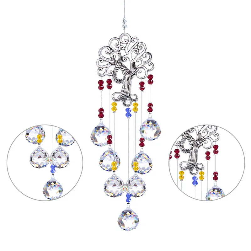 Décorations De Jardin Suspendus Cristal Éclairage Boule Pendentif Bricolage  Arbre De Vie Attrape Soleil Prisme Pour La Maison Extérieure 230518 Du  16,65 €