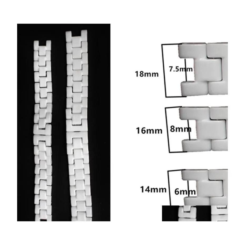 شاهد فرق 14 × 6 مم 16 × 8 مم 18x7.5mm أسود أبيض سوار سوار سوار سوار ملاء