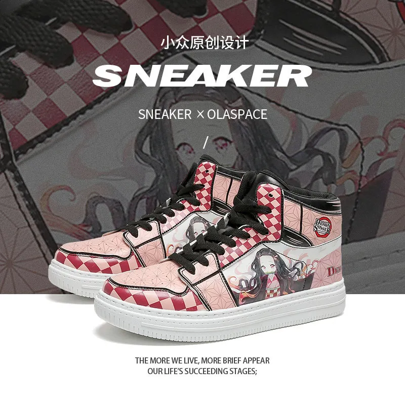 Chaussures habillées Anime Chaussures Demon Slayer Hommes Chaussures Nezuko Cosplay Baskets Femmes Toile Chaussures Tanjirou High Top Casual Chaussures Kyoujurou Chaussures 230519