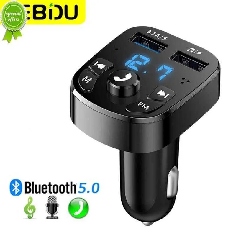 Ny trådlös billaddare Bluetooth FM -sändare Audio Dual USB Mp3 Player Radio Handsfree Charger 3.1A Fast Charger Car Accessorie