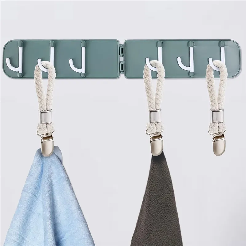 Bathroom Clips Braided Cotton Loop Metal Clamp Towel Clothes Pegs Household Multipurpose Cloth Hanger Kitchen Storage Racks