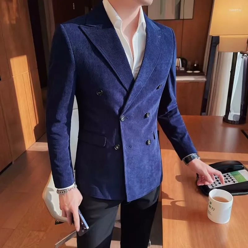 Mens navy blue corduroy blazer 2025