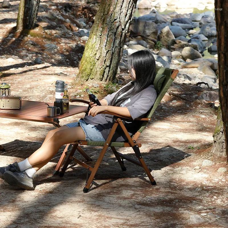 Portable Outdoor Camping Rocking Chair With Headrest For Outdoor Camping Beach And Leisure Adjustable And Solid Wood Lounge Chai For Garden From Tiandiqz 280.96 DHgate.Com