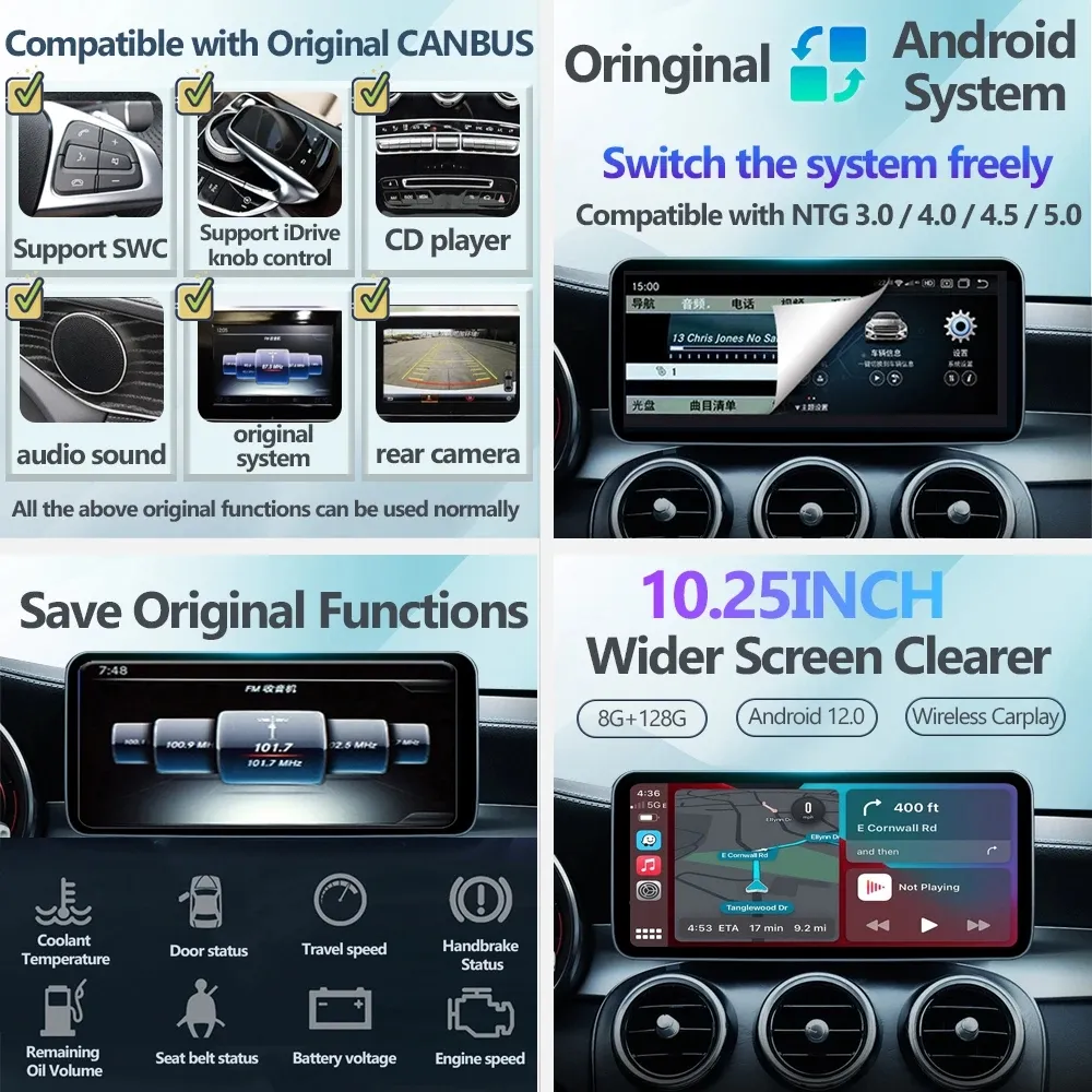Nouveau Moto-Moto GPS Sans Fil Carplay Écran Android Auto Interface  Affichage Moteur Carplay Moto Navigation Carte Musique Moniteur
