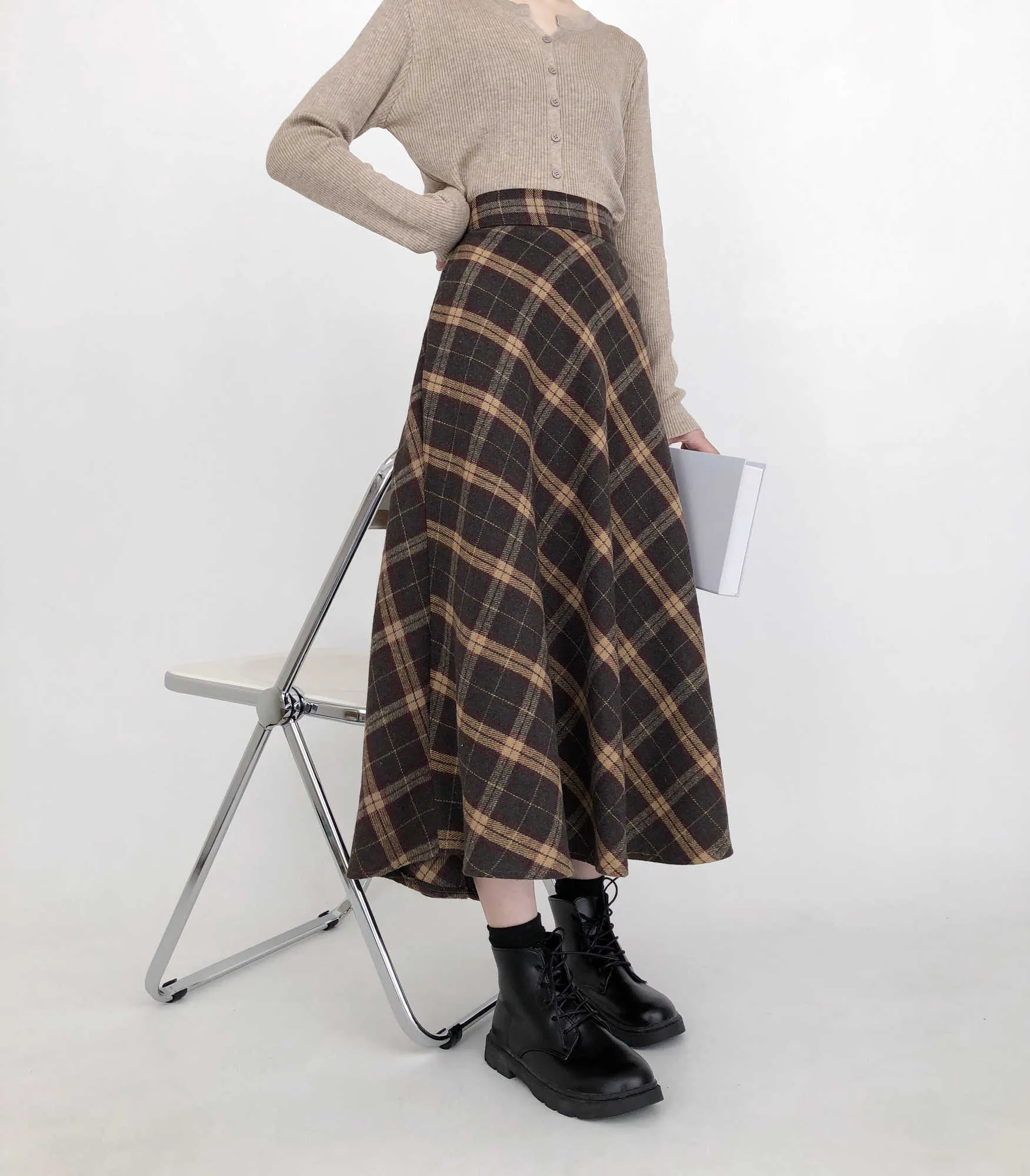 Plaid midi skirt 48 top