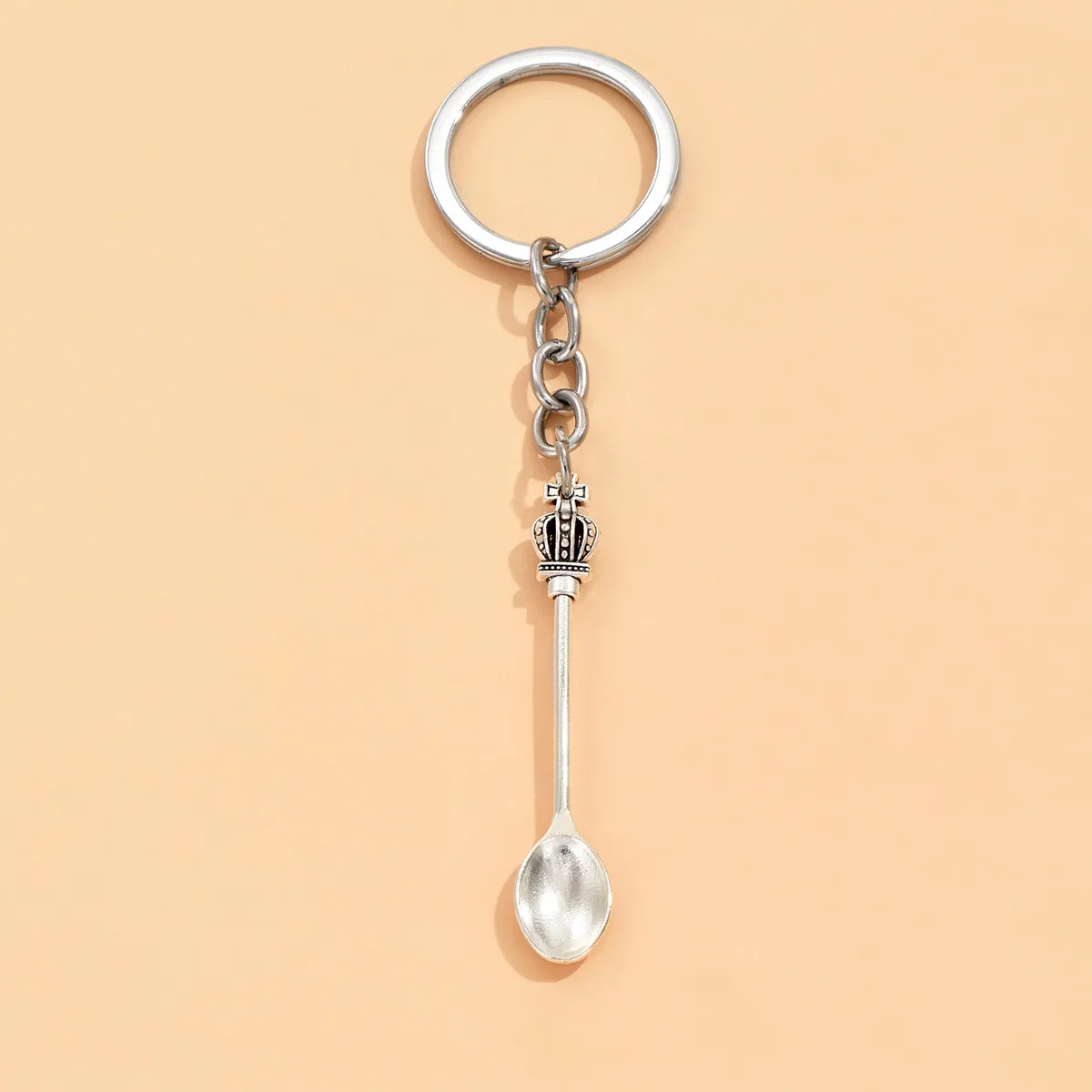 Porte-clés cuisine cuillère couronne pendentifs bricolage hommes bijoux voiture porte-clés porte-anneau Souvenir pour cadeau