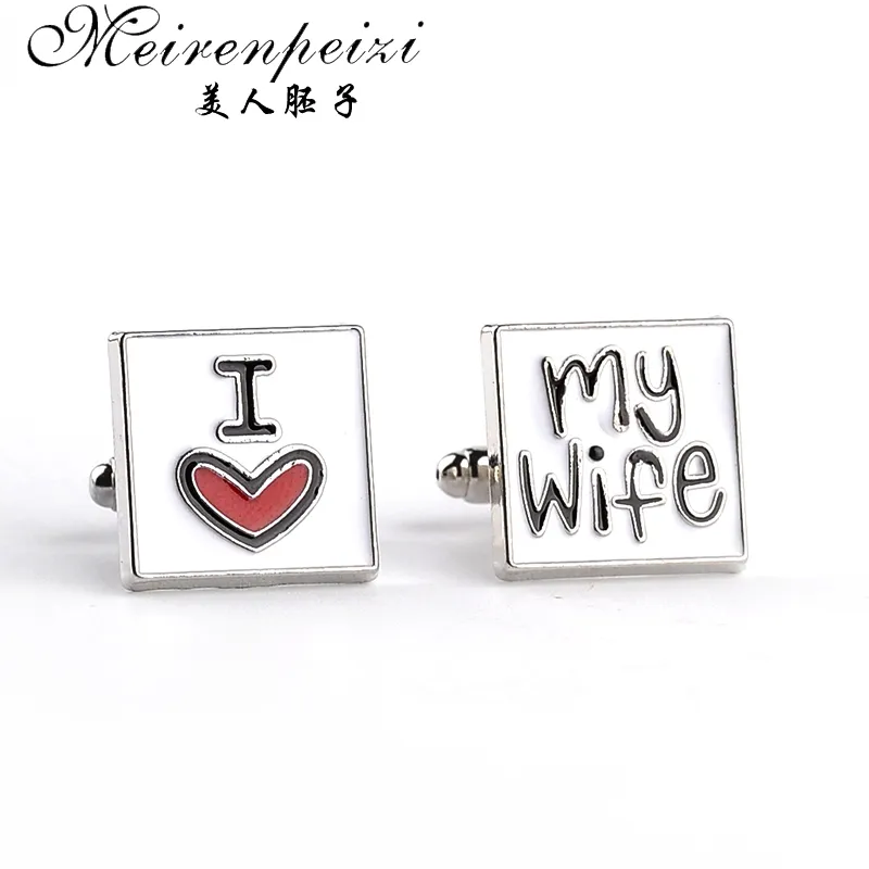 J'aime ma femme 'boutons de manchette pour hommes bijoux de haute qualité français manchette conception chemises marié mariage mémoire cadeaux boutons de manchette