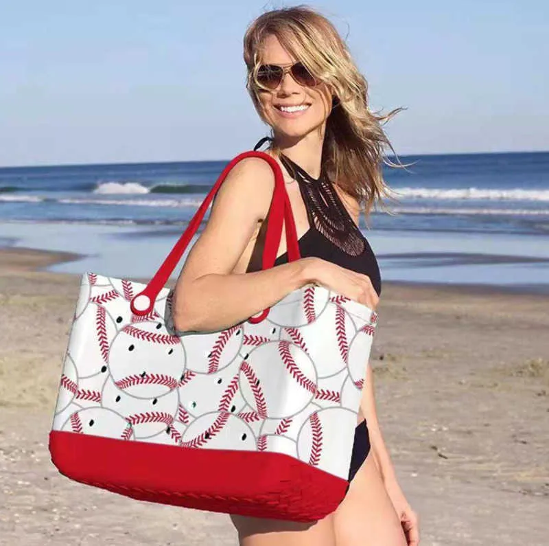 Bogg Bag Silicone Beach Custom Tote Fashion Eva Plastic Beach Påsar 23SS Kvinnor Summer 6532 Lagring Hål Hål Bag Swimming Beach Stor påse Basket slitstarande