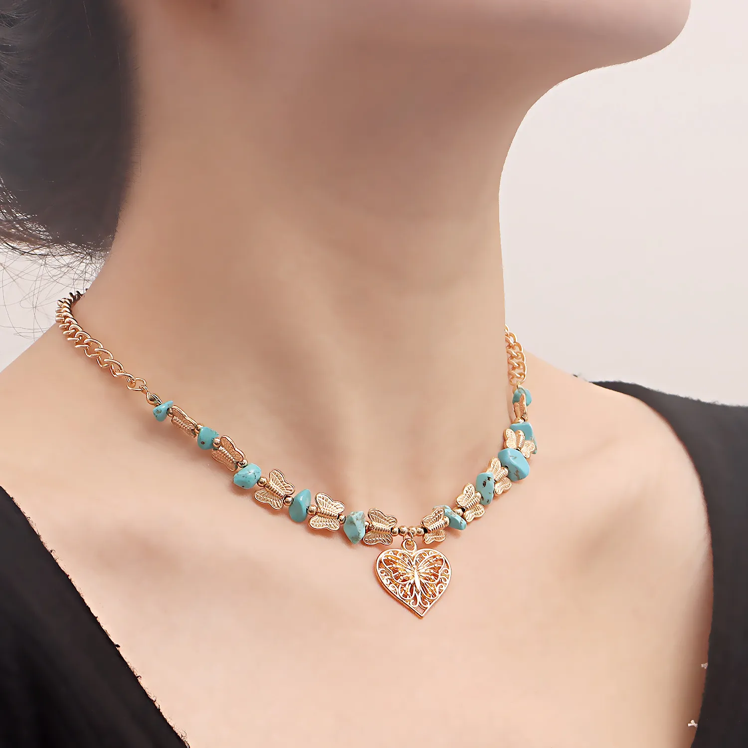 Popular stone necklace top
