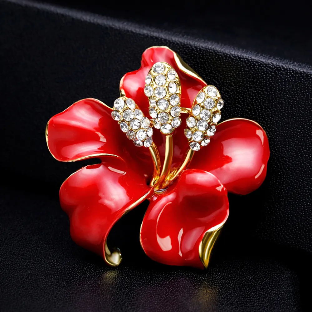 Mode Exquis Fleur Broches Alliage 18k Or Argent Plaqué Strass Broche Corsage De Mariée De Noce Broche Casual Bijoux