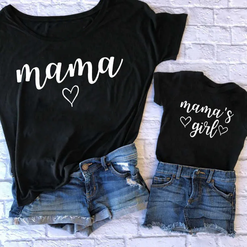 Famille tenues fille match T-shirt vêtements maman et ma fille chemise nouveau bébé cadeau G220519