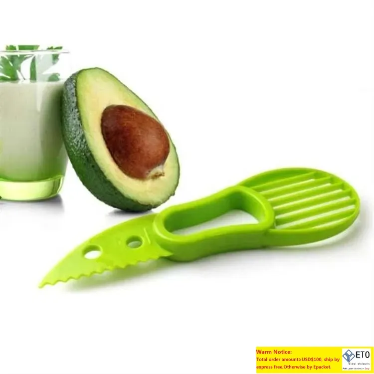 3 in 1 avocado slicer multifunction fruit snijwerk gereedschap mes plastic peeler separator shea corer boter gadgets keuken groente gereedschap