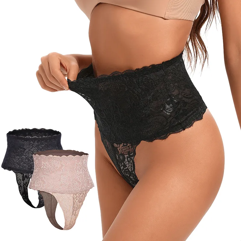 Women's High Waisted Body Shaper Tummy Control Thong Panties Slimming  Underwear