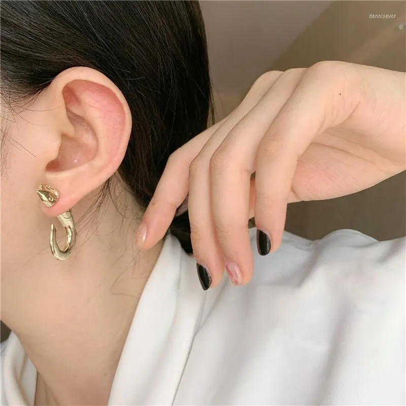 Studörhängen Punk Metal Fish for Women/Men Vintage Brincos Fashion Jewelry 2023 Hiphop Front/Back Men Earring Wholesale