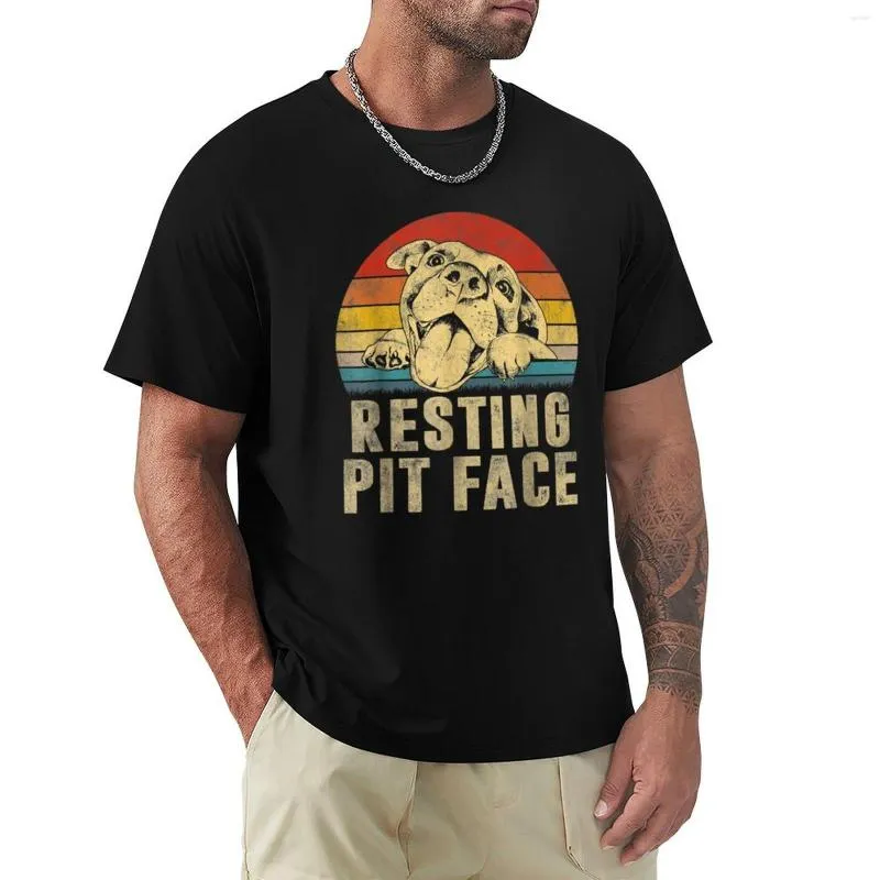 Męski pies pies pitbull spoczynku twarz twarz vintage koszulka anime ubrania letnie topy plus size męskie koszulki graficzne