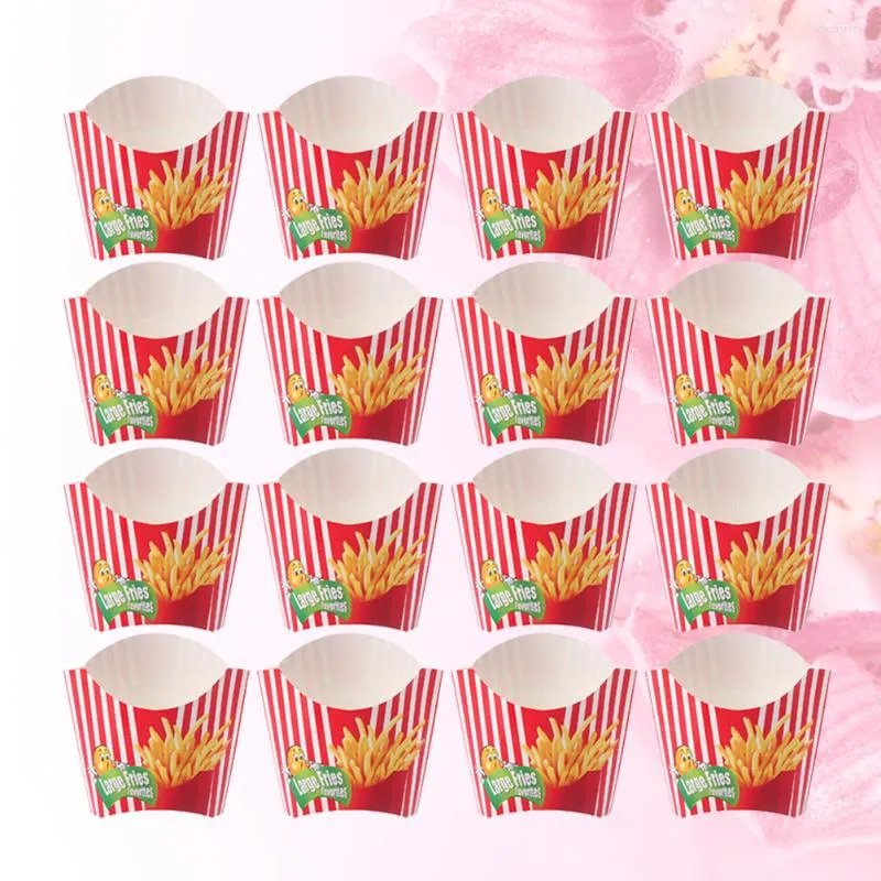 Flatvaruuppsättningar 100 st förpackningstillbehör Chips Box Mini Present Bags Cup Holder Tray Paper Popcorn