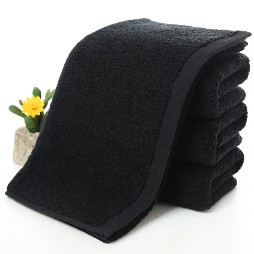 Bath Black Towel Cotton Thick Shower Face Towels Home Bathroom Hotel Adults Badhanddoek Toalha Serviette