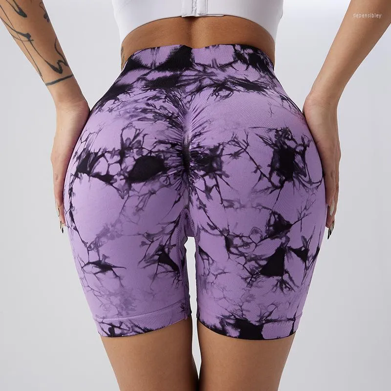 Summer Yoga Shorts Women Fitness High Waist Seamless Hip-up