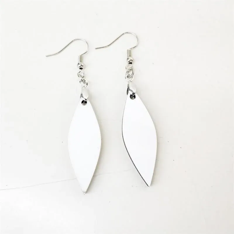 Wholesale Small Leaf Wooden Teardrop Pendant Earrings With