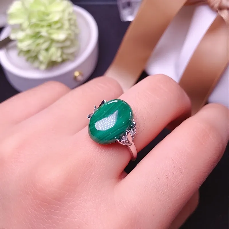 Parringar Natural Malachite Ring 925 Sterling Silver Price Old Customer Welfare 230519