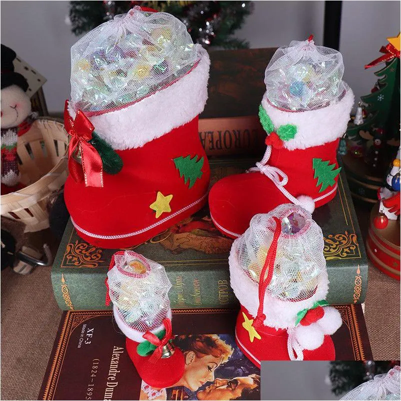 Christmas Decorations Candy Boots Child Gift Red Shaped Box Holiday Party Supplies Decorative Pendant Xmas Tree Drop Delivery Home G Dhvzp